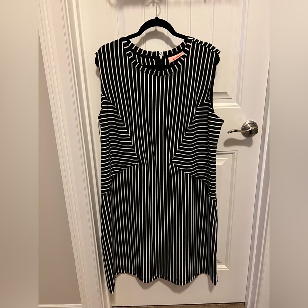 Black and white striped dress
